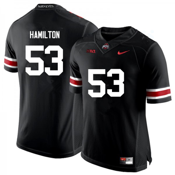 Ohio State Buckeyes #53 Davon Hamilton Men Football Jersey Black OSU77734